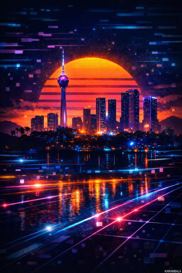 Neon über Colombo. Zukunft glüht im tropischen Licht.